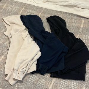 3 lululemon oversized full zip sweatshirts size M/L!